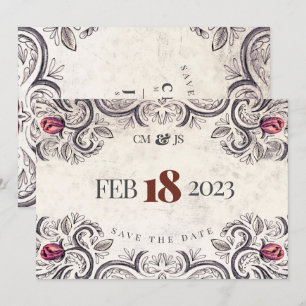 Invitation Mouline Rouge Rose Rustique