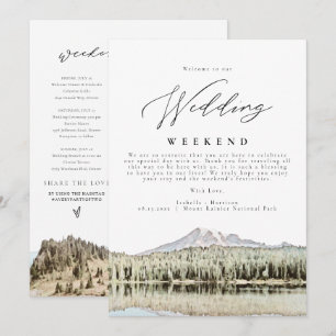 Invitation MOUNT RAINIER Mountain Mariage Bienvenue Itinérair