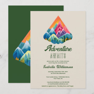 Invitation Mountain Adventure Attend le Baby shower