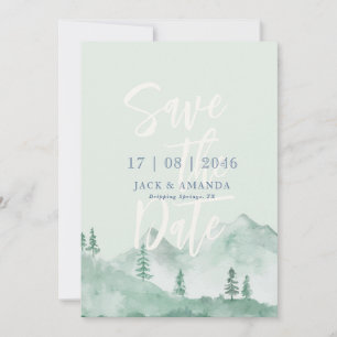 Invitation Mountain Foreat mariage nature enregistrer la date