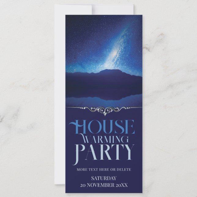 Invitation Mountain Reflection Astro Sky House Party (Devant)