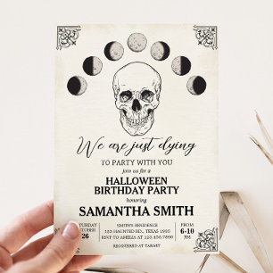 Invitation Mourir à la fête crâne Halloween fête d'anniversai