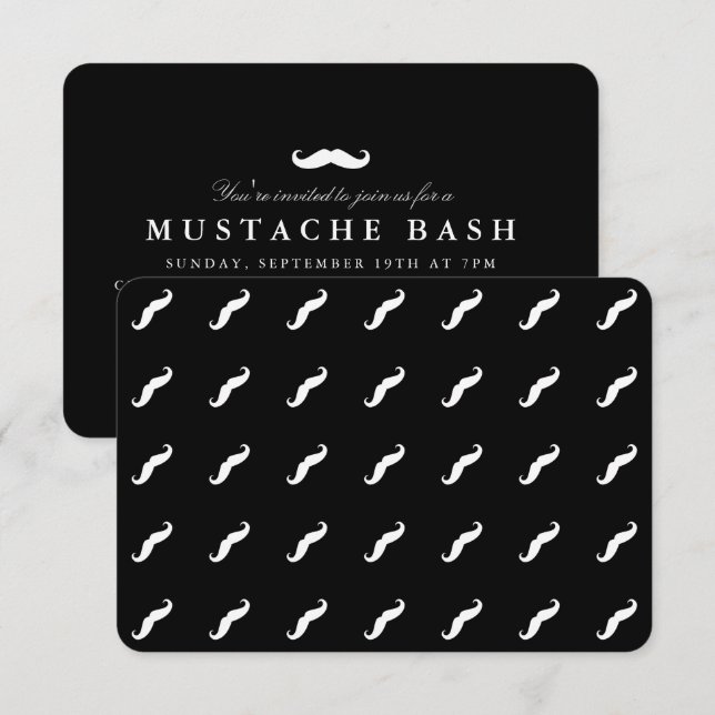 Invitation Moustache (Devant / Derrière)