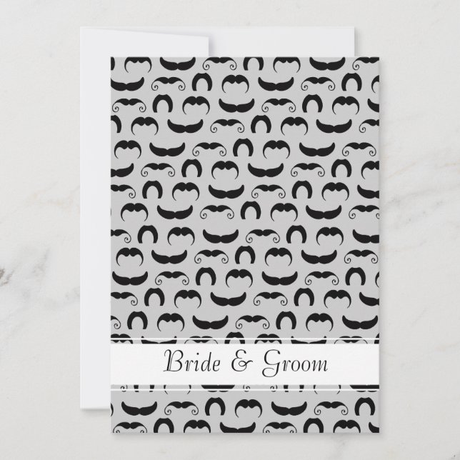 Invitation Moustache et Mariage de lèvres (Devant)