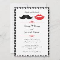 Moustache rouge, noir et blanc & lèvres Houndstoot
