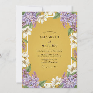 Invitation Moutarde Lilas Pourpre Eucalyptus Mariage En Sourd
