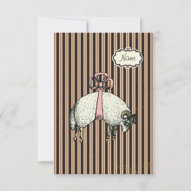 Invitation Mouton à Arc Pretty Bow™ (OPTIONS DE DESIGN) - (Devant)
