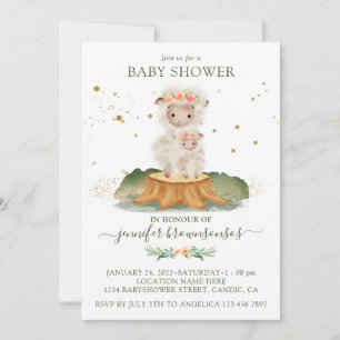 Invitation Mouton Maman Lapin Bébé