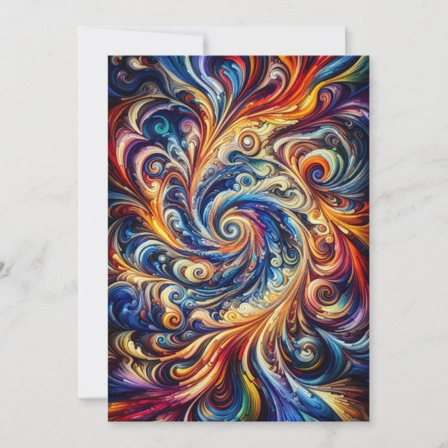 Invitation Mouvement coloré Art Abstrait (Devant)