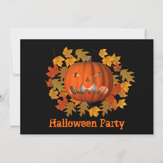Invitation moyenne Jack-o'-lantern Halloween (Devant)