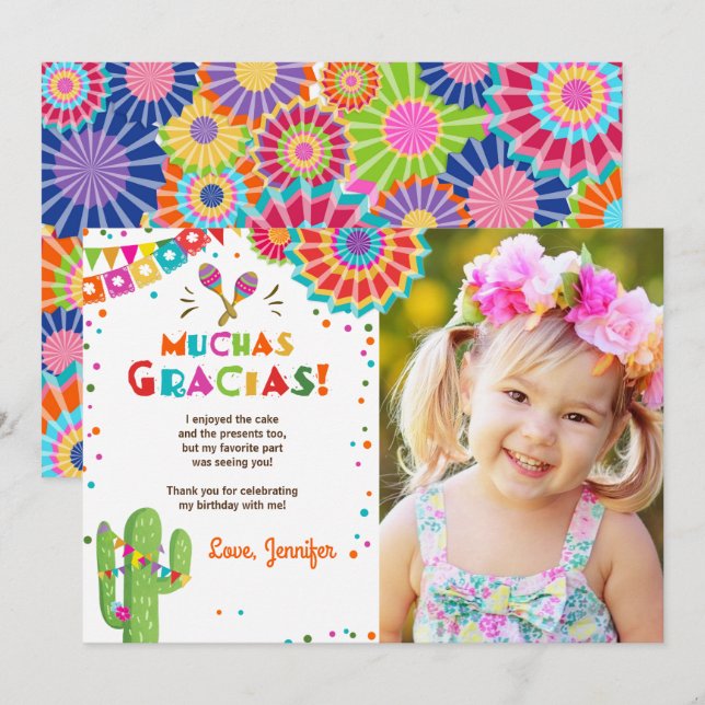 Invitation Moyenne mexicaine Muchas Gracias de Nacho de (Devant / Derrière)