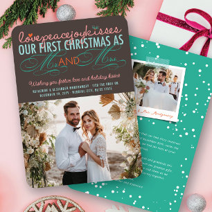Invitation Mr & Mrs First Christmas Mistletoes Mariage photo