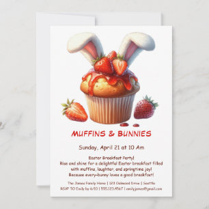 Invitation Muffins & Matins – Fête de Pâques Petit Déjeuner 