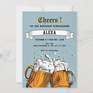 Invitation Mug à bière rétro Cheers 
