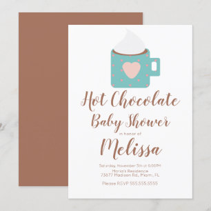 Invitation Mug de Campfire au Chocolat Chaud Mignon Fille Bab