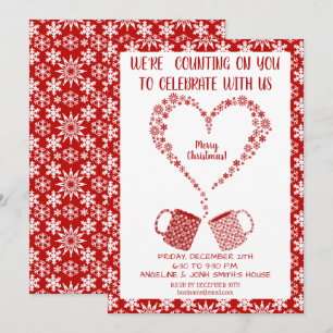 Invitation Mug de flocon rouge de Noël Personnaliser