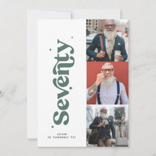 Invitation Multi photo moderne minimaliste simple sauge vert 