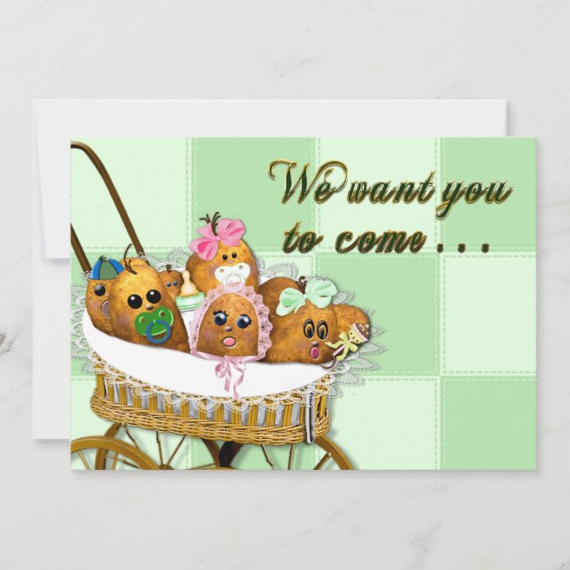 INVITATION - MULTI PURPOSE - POTATO BABY SPUDS (Front)