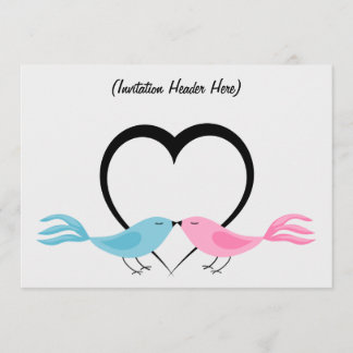 Invitation multi-usages de deux petits oiseaux