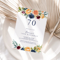 Multicolor élégant Floral 70e fête d'anniversaire