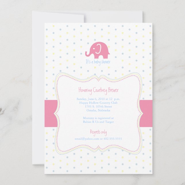 Invitation Multicolor Polkadot Baby shower Invi (Devant)