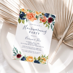 Invitation Multicolore Élégante Fleur Faisant Chauffer