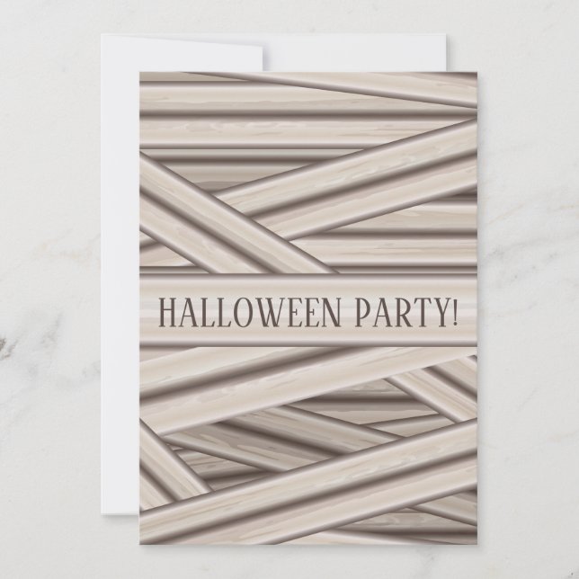 Invitation Mummy Stripes Halloween personnalisable (Devant)