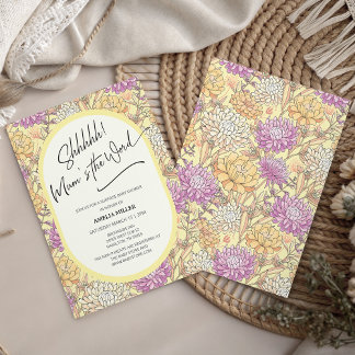 Invitation Mum's the Word Floral Surprise Baby Shower