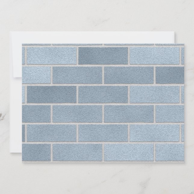 Invitation Mur de briques bleu (Devant)