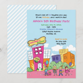 Invitation Musée des enfants Fête d'anniversaire Enfants Scie