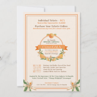 Invitation Musée d'histoire de Dunedin 2025 Gala Citrus