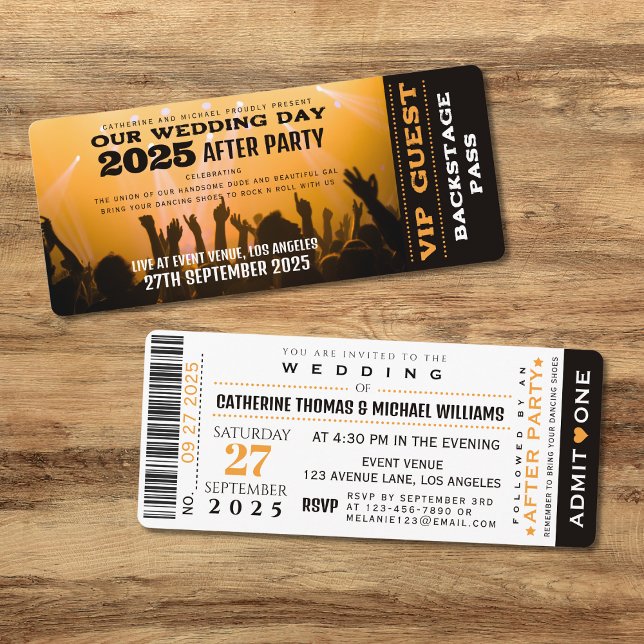 Invitation Music Concert VIP Ticket Et Mariage RSVP (Créateur téléchargé)