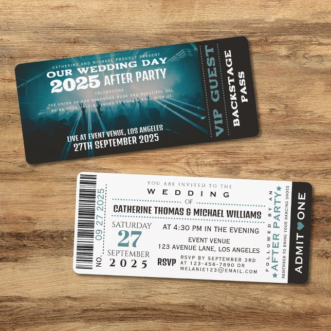 Invitation Music Concert VIP Ticket Et Mariage RSVP (Créateur téléchargé)