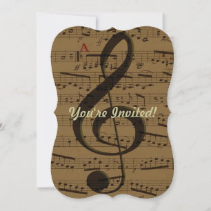 Invitation Musical Treble Clef Sheet Musique Classique