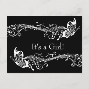 Invitation musicale noire de baby shower de