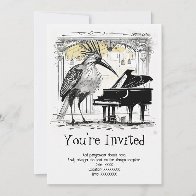 Invitation musicale personnalisée (Devant)