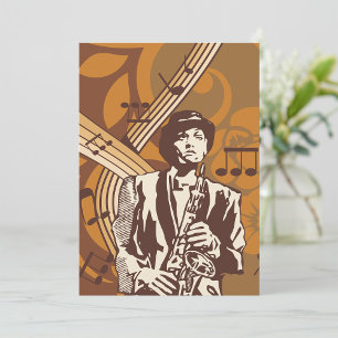 Invitation Musicien de jazz avec saxophone