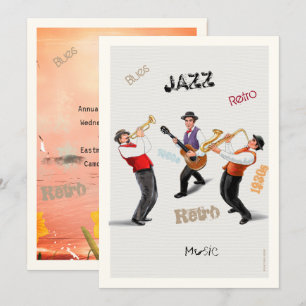 Invitation Musiciens de Jazz Musique Rétro Blues Party ART Pe