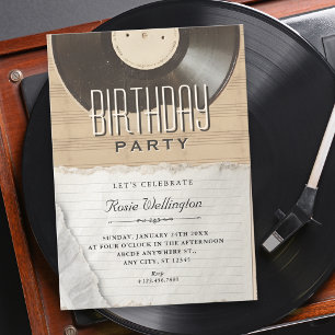 Invitation Musique anniversaire vintage