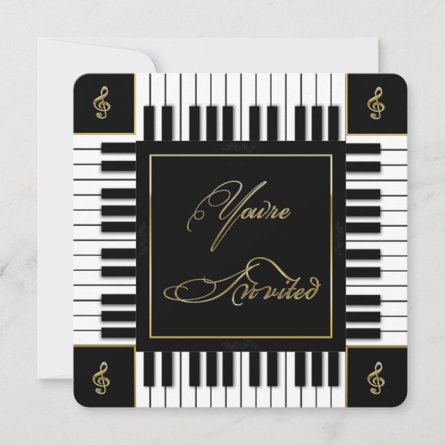 INVITATION MUSIQUE (CLAVIER PIANO) (Devant)