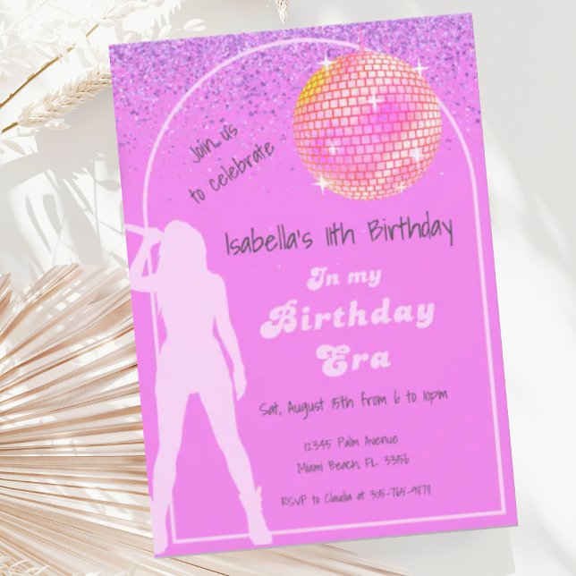 Invitation Musique Dans Son Anniversaire Ère Rose Anniversair (Créateur téléchargé)
