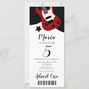 Invitation Musique de concert mignonne  Billets étoilés pour 