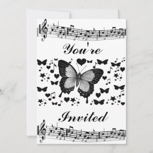 Invitation Musique et papillons_