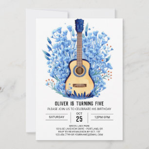 Invitation Musique Magie Chord Guitare Boy Anniversaire