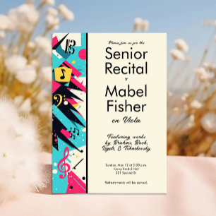 Invitation Musique senior personnalisée Considérant 80 s Insp
