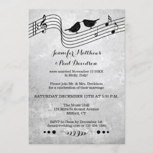 Invitation Musique Thème Post ou après Mariage Photo Invitati