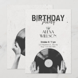 Invitation Musique vintage en demi-teinte