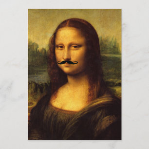 Invitation Mustachioed Mona Lisa