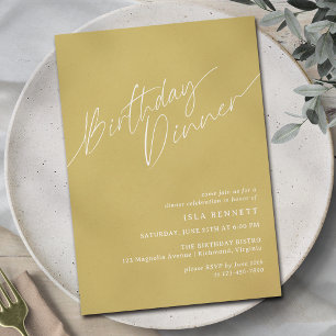 Invitation Mustard Jaune Simple Boho Décontracté Anniversaire