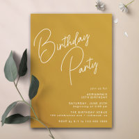 Mustard Yellow | Typographie moderne Boho Annivers